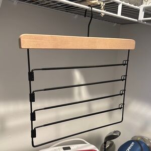 Wood and Black Metal Pants Hanger
